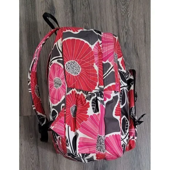Vera‎ Bradley Lighten Up Red Pink Black Grey Large Backpack - Picture 2 of 7